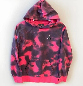 Air JORDAN Youth Kids Size L Red Black Tie Dye Hoodie Sweatshirt Hooded Pullover - Picture 1 of 6