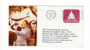 U.S 1982 Cover STS-5 Intravehicular Activity Astronaut Joseph P. Allen - Picture 1 of 2
