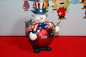 AMERICAN SNOWMAN CHRISTMAS ORNAMENT KURT ADLER 2001 NIB - Picture 1 of 5
