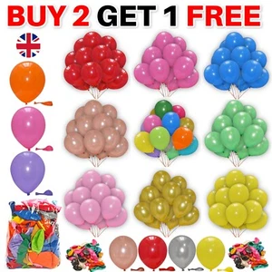 12 Zoll einfache Luftballons Latex EINFACHE BALLONS Helium Luft Party Hochzeit 100 Geburtstag UK - Bild 1 von 20