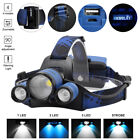 BORUiT B22 90000LM LED Headlamp USB Flashlight Fishing Light Zoomable Headlight