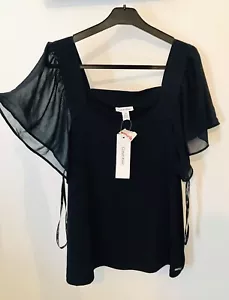 Calvin Klein Women's Navy Blue Blouse Square neck Large - Picture 1 of 5