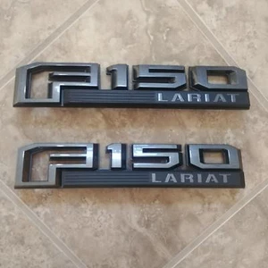 Ford F150 Lariat 2015-2020 insignias de guardabarros personalizadas brillo magnético y par negro - Imagen 1 de 3
