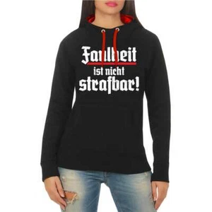 Frauen Kapuzenpul​lover Faulheit ist nicht strafbar Hood Lustige sprüche geiler - Bild 1 von 3