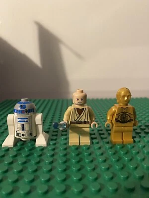 Genuine LEGO Old Obi Wan (No Hair Piece), R2D2, C3PO - From Set 8092 - Image 1 of 3