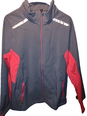 Jaqueta North End Sport cinza carbono/vermelha zíper completo feminina grande H1 - Imagem 1 de 4