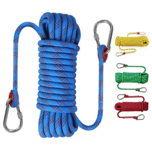 Corda da arrampicata 10 mm palestra esterno albero di roccia corda di fuga moschettone blocco - Foto 1 di 18