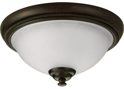 Iluminación 15" 2 luces antiguo acabado bronce montaje empotrado grabado marca de agua vidrio Foto 1 de 2