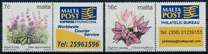 Malta 2005 MNH Flowers Personalised Stamps Definitives Flora 2v Set + Label