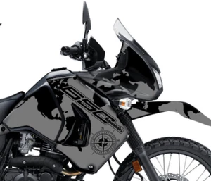 KAWASAKI KLR650 GRAPHIC KIT STICKER DECALS CALCOMANIAS GREY MAPS - Bild 1 von 11