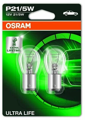 2x OSRAM Autolampe P21/5W 5 Watt 12V Leuchte Birne Bremslicht BAY15d Ultra Life - Bild 1 von 3