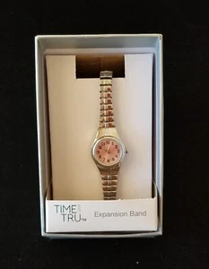 NWT Time & Tru Silver Tone Watch Pink Dial Expansion Band 6.25"-8" New Battery - Picture 1 of 6