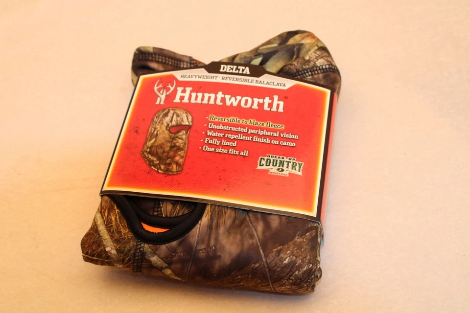 NWT Huntworth Mossy Oak Reversible Orange Country Camo Hunting Balaclava Hood - Image 1 of 3