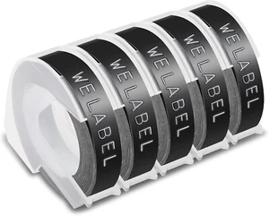 5 x Home Embossing Label Maker Embossing Label Tape 9mm Fit for Dymo - Picture 1 of 3