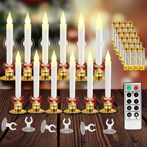 Set of 12 Flameless Candles-Window Candles-LED Battery Operated Candles,with ... - Picture 1 of 6
