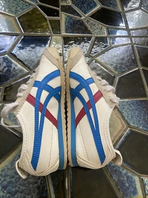 Asics Onitsuka Tiger México 66 Tenis Niños Unisex Zapatos EE. UU. K12 Blanco Rojo Azul Foto 1 de 4