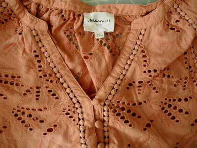 Robe broderies jours "Maison 123 1.2.3" t 40 rose mch 3/4 bas festonné val. 119€ - Photo 1/4