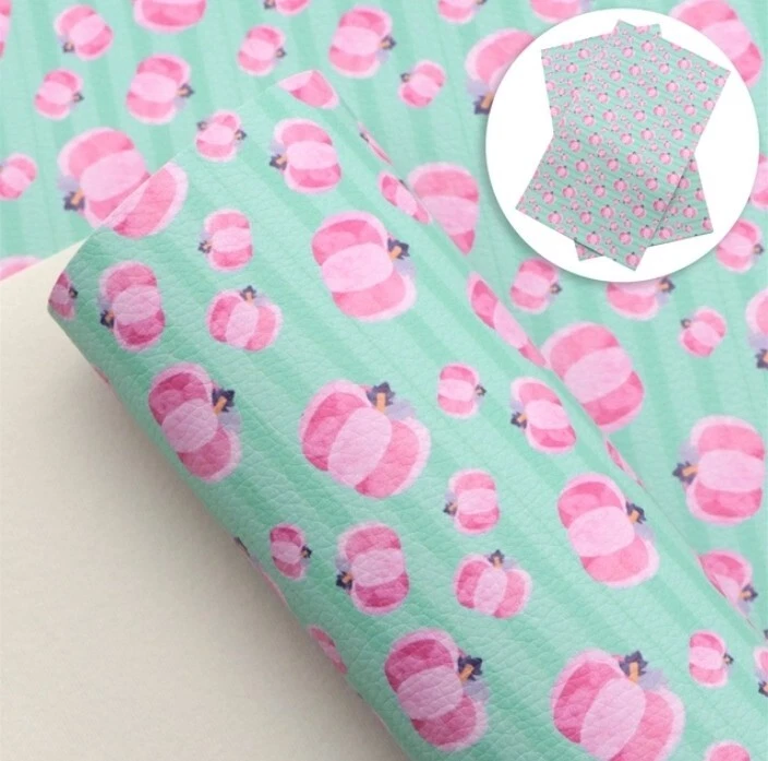 HOJA DE CUERO CALABAZA ROSA OTOÑO 8" X 12" 1093826 Halloween TEXTURA LITCHI Foto 1 de 1