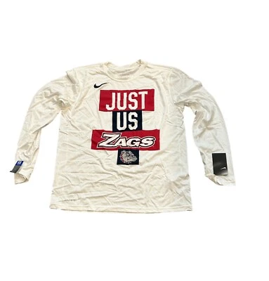 NEW NWT Gonzaga Bulldogs Nike Men's Long Sleeve Dri Fit "Just us" Shirt XL - Image 1 of 2