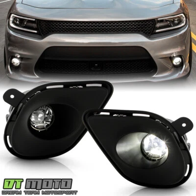 Dodge Charger 2015-2022 con capó cuchara parachoques luces antiniebla LED luces con par de interruptores Foto 1 de 4