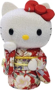 Muñeca Sanrio Hello Kitty Maneki Neko Edo Kimekomi de Kakinuma Toko Japón Hecha a Mano - Imagen 1 de 7