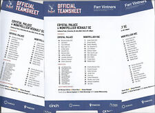 Official Teamsheet 30 July 2022 Friendly - CRYSTAL PALACE v. MONTPELLIER HERAULT