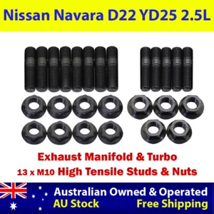High Tensile Exhaust Manifold Studs&Nuts Kit For Nissan Navara D22 YD25 2.5L - Foto 1 di 5