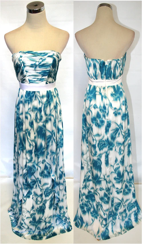 Nuevo con etiquetas Max and Cleo $228 Turquesa/Blanco Baile de graduación Vestido 4 Foto 1 de 1