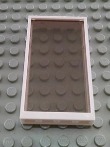 LEGO White 1x4x6 Window Frame with Translucent Black Glass - Picture 1 of 1