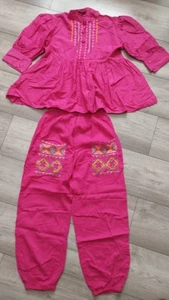 Beechtree 2pcs Kurti Set- Hot Pink Fine Cotton with Embroidery 13-14 Years - Picture 1 of 3
