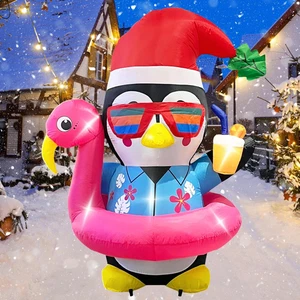 Aufblasbarer Pinguin Weihnachten Garten Deko 5 Fuß Outdoor Niedlich Aufblasbar Weihnachtsdeko - Bild 1 von 6