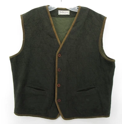 Chaleco DE COLECCIÓN Burberry London Hombres Grande Verde Chaleco Lana Caza País Reino Unido 6 Foto 1 de 4