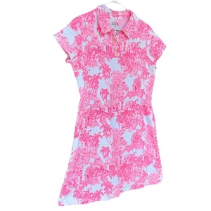 Lilly Pulitzer Luxletic Frida Scallop Polo Dress Anniversary Toile Size XL - Picture 1 of 11