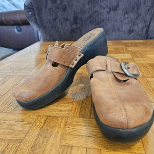 Zoccoli CROCS calzolaio cinturino fibbia pelle marrone donna taglia 8 - Foto 1 di 9