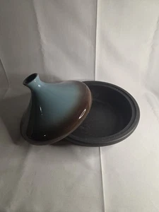 Moroccan Tagine with Steam-Circulating Design - 5.51 KG Enameled Pot, Stone Blue - Picture 1 of 5