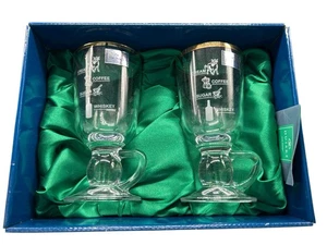 DUISKE Irische Kaffeetassen mit Fuß Gläser handgeschliffen Neu im Karton 2er Set - Bild 1 von 3