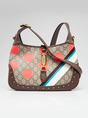 Gucci Beige/Marrón/Multicolor Geométrico GG Supreme Lona Jackie 1961 Pequeño St... Foto 1 de 4