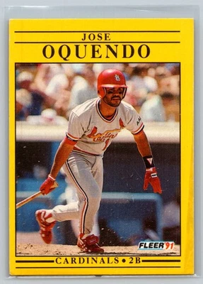 1991 Fleer Jose Oquendo St. Louis Cardinals #640 - Image 1 of 2