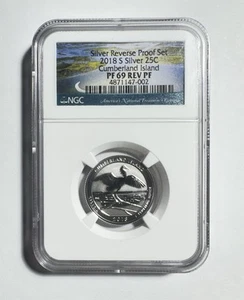 2018 S Silver Reverse Proof Cumberland Island Quarter NGC PF69 - Picture 1 of 2