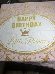 Telón de fondo de cumpleaños para bebé niña - Principitos 6’x4’ - Imagen 1 de 9