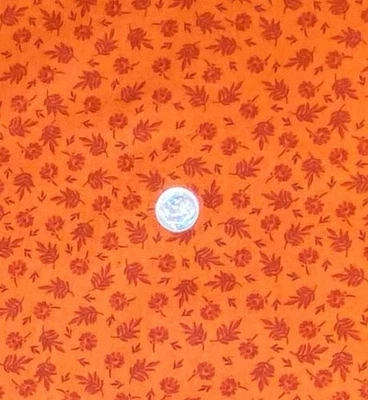 Estampa de folha em tecido laranja escuro por David Textiles, BTHY, colheita, outono, folhas - Imagem 1 de 2