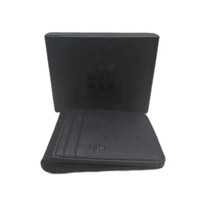 Moleskine Genuine Leather Bifold Wallet Card Holder Horizontal Black & Grey NEW - Picture 1 of 4
