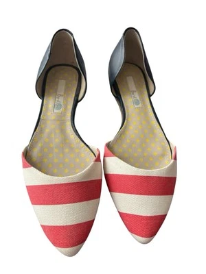 Женские туфли на плоской подошве с заостренным носком Boden красно-бело-синие размер США 8,5 - Изображение 1 из 4