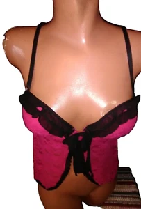 Apt 9 Hot Pink Black Trim Babydoll Gr. Medium - Bild 1 von 2