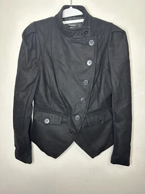 Bebe Black Wool Side Buttons Military Jacket Size Medium - Image 1 of 4