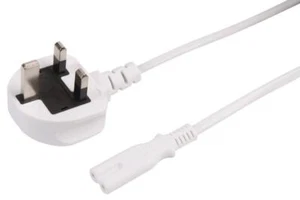 UK Netzstecker Auf IEC C7 Stromkabel,6A, 1m, Weiß - PELB2137 - Bild 1 von 1