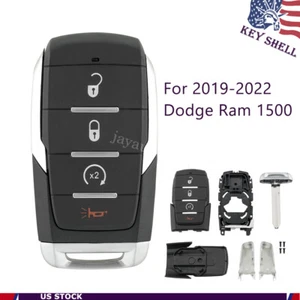 For 2019 2020 2021 Dodge Ram 1500 Smart Remote Car Key Fob Shell Case 4 Buttons - Picture 1 of 11