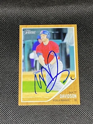 Matt Davidson Visalia Rawhide Signed Auto 2011 Topps Heritage Minors #95 ~ COA - Image 1 of 3