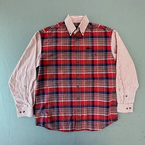 VINTAGE Mo Betta Garth Brooks Shirt Mens Medium Red Plaid Striped Button Down - Picture 1 of 11