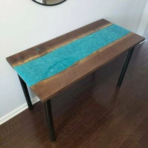 48" x 22" Wooden Epoxy Console / Coffee Table Handmade Furniture - Picture 1 of 2